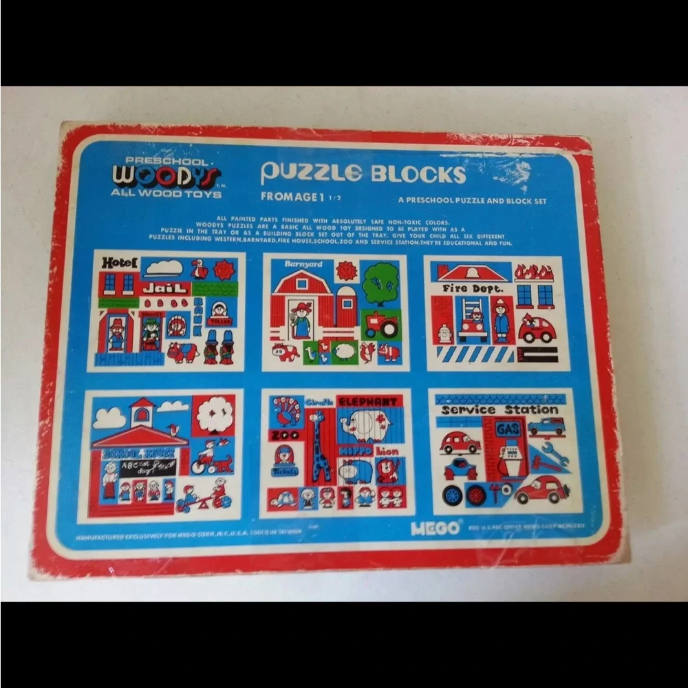 Vintage Mego Woody's Puzzle Blocks - Service Station